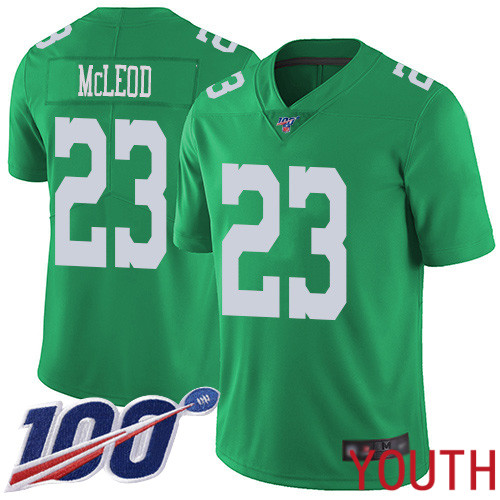 Youth Philadelphia Eagles #23 Rodney McLeod Limited Green Rush Vapor Untouchable NFL Jersey 100th Season